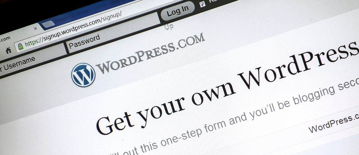 Screenshot of WordPress website