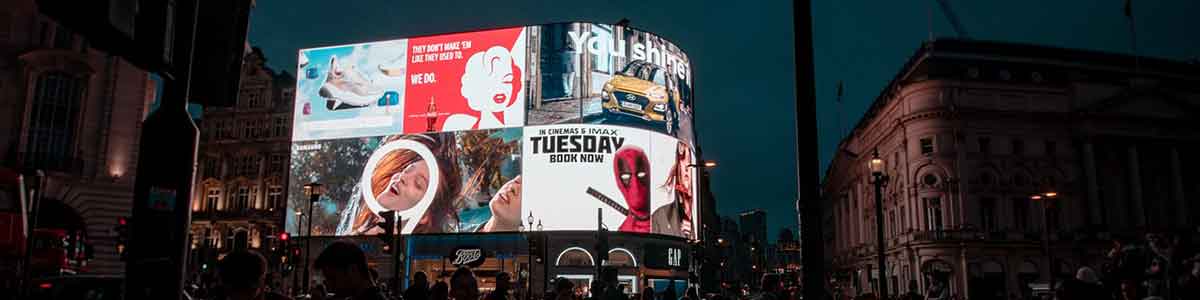 Advertisements bilboard in Time Square NY.