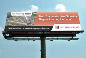 Outdoor bilboard advertiement for commercial real estate company.